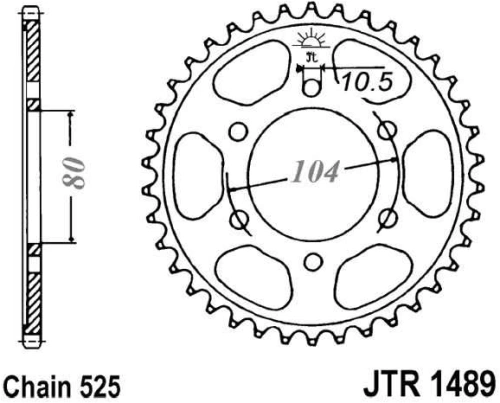 Řetězová rozeta JT JTR 1489-41 41 zubů, 525 JTR1489.41 727.69.59