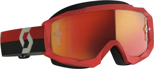 Brýle HUSTLE X MX, SCOTT (červené/šedé, oranžové chrom, plexi s čepy pro slidy)
