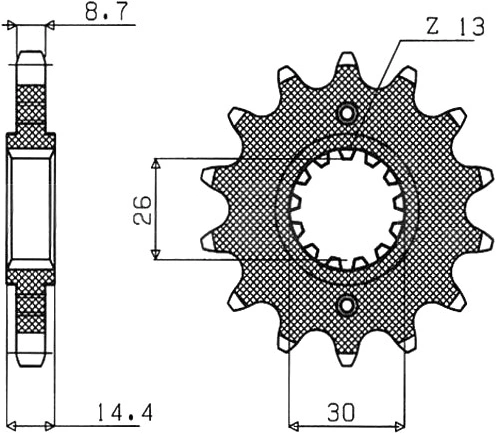 Řetězové kolečko pro sekundární řetězy typu 530, SUNSTAR (16 zubů) M291-5010-16