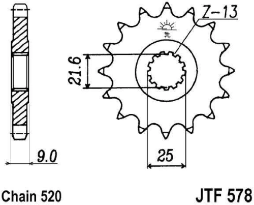 Řetězové kolečko JT JTF 578-16 16 zubů, 520 JTF578.16 726.02.27