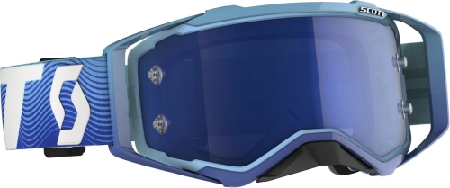 Brýle PROSPECT, SCOTT - USA (modrá/bílá, modré chrom plexi s čepy pro slídy)