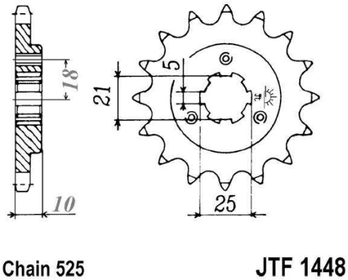 Řetězové kolečko JT JTF 1448-15 15 zubů, 525 JTF1448.15 726.03.34