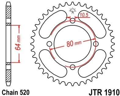 Řetězová rozeta JT JTR 1910-32 32 zubů, 520 JTR1910.32 727.14.71