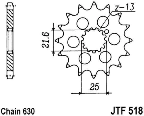 Řetězové kolečko JT JTF 518-15 15 zubů, 630 JTF518.15 726.23.63