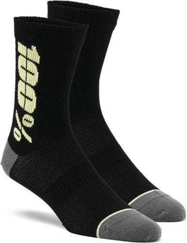 Ponožky RYTHYM Merino Wool, 100% - USA (černá/žlutá)