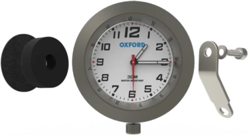 Analogové hodiny, OXFORD (stříbrný rámeček, luminiscenční ciferník)