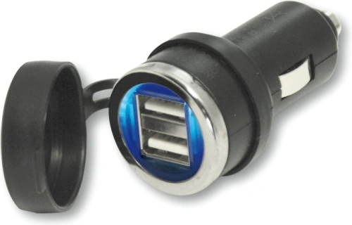 Vodotěsný adaptér 2x USB 5V pro 20mm 12V zásuvku - černá