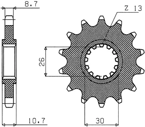 Řetězové kolečko pro sekundární řetězy typu 530, SUNSTAR (16 zubů) M291-5014-16