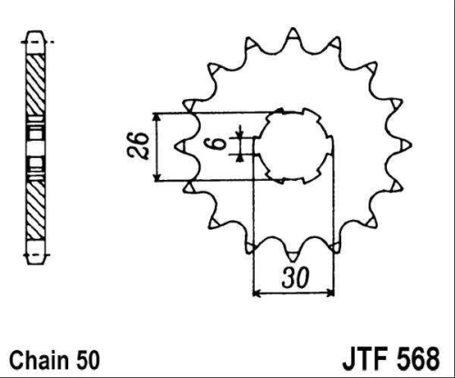 Řetězové kolečko JT JTF 568-17 17 zubů, 530 JTF568.17 726.23.55