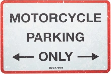 Plechová cedule PARKING, OXFORD (červená/šedá, rozměr 30 x 20 cm)