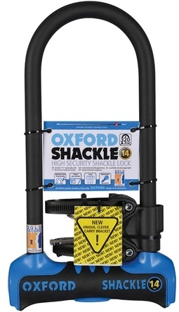 Zámek U profil Shackle 14, OXFORD (modrý/černý, 320 x 177 mm, průměr čepu 14 mm)