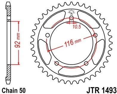 Řetězová rozeta JT JTR 1493-41 41 zubů, 530 JTR1493.41 727.46.08