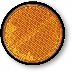 Kulatá odrazka nalepovací - oranžová, D60 x 12 mm, homologace "E"