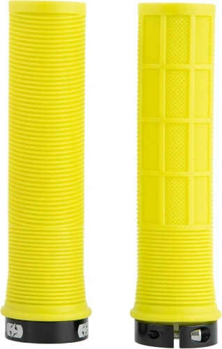Gripy DRIVER MTB LOCK-ON se šroubovacími objímkami, OXFORD (žlutá fluo, délka 130 mm, 1 pár)