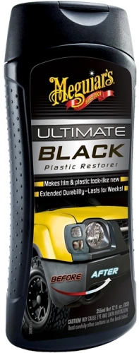 MEGUIARS Ultimate Black Plastic Restorer - oživovač a ochrana plastů v exteriéru i interiéru 355 ml