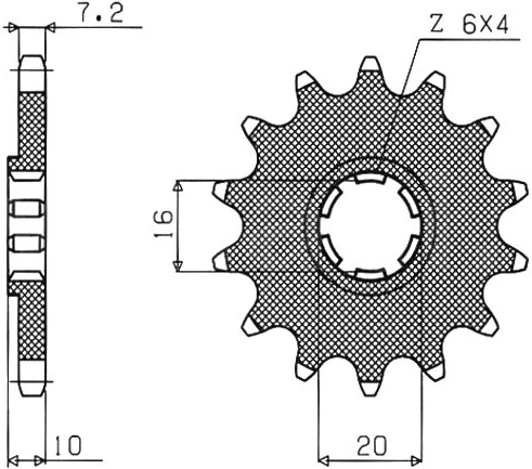 Řetězové kolečko pro sekundární řetězy typu 428, SUNSTAR (14 zubů) M291-2012-14