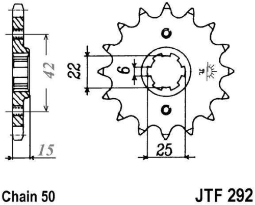 Řetězové kolečko JT JTF 292-16 16 zubů, 530 JTF292.16 726.49.48