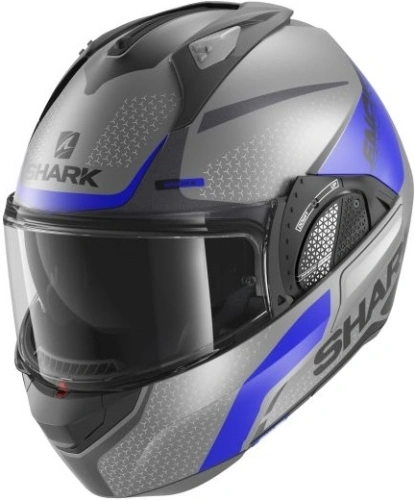Výklopná helma na motorku SHARK EVO GT Encke - modrá/šedá mat ABK