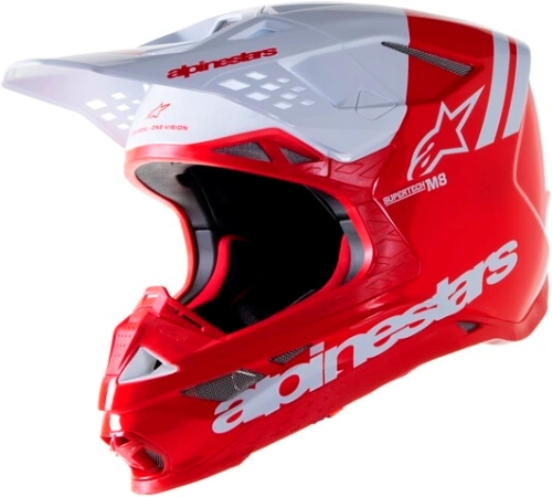 Přilba SUPERTECH S-M8 RADIUM 2, ALPINESTARS (červená/bílá) 2023