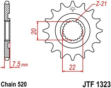 Řetězové kolečko JT JTF 1323-12 12 zubů, 520 JTF1323.12 726.1323-12