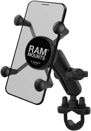 Kompletní sestava držáku mobilního telefonu X-Grip s objímkou na řidítka, RAM Mounts