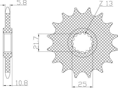 Řetězové kolečko pro sekundární řetězy typu 520, SUNSTAR (16 zubů) M291-3072-16