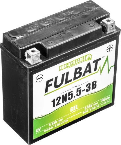Baterie 12V, 12N5.5-3B GEL, 12V, 5.5Ah, 55A, bezúdržbová GEL technologie 135x60x130 FULBAT (aktivovaná ve výrobě) M310-203