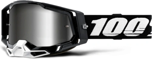 RACECRAFT 2, 100% brýle černé, zrcadlové stříbrné plexi