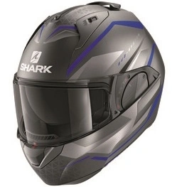 Výklopná helma na motorku SHARK EVO-ES Yari mat - modrá/šedá ABS