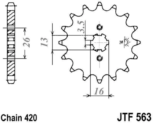 Řetězové kolečko JT JTF 563-11 11 zubů, 420 JTF563.11 726.22.56