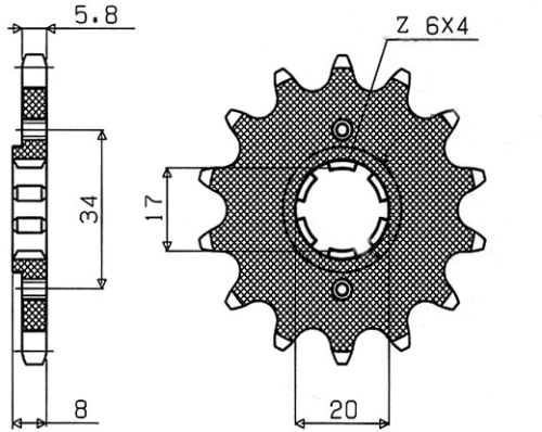 Řetězové kolečko pro sekundární řetězy typu 520, SUNSTAR (12 zubů) M291-3002-12
