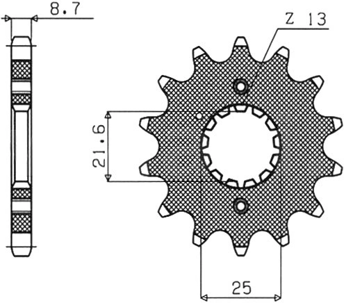 Řetězové kolečko pro sekundární řetězy typu 530, SUNSTAR (15 zubů) M291-5009-15
