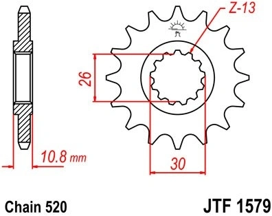 Řetězové kolečko JT JTF 1579-17 17 zubů, 520 JTF1579.17 726.1579-17