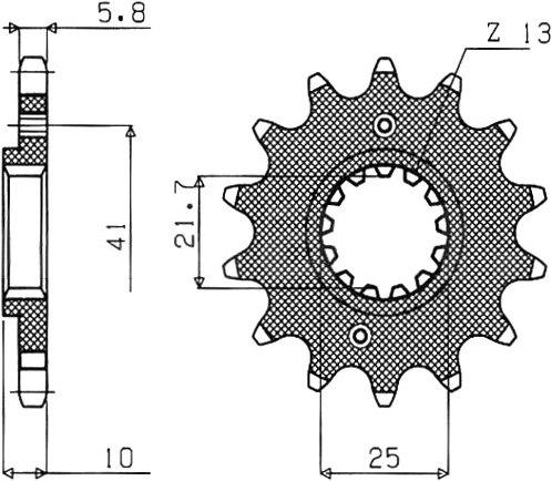 Řetězové kolečko pro sekundární řetězy typu 520, SUNSTAR (15 zubů) M291-3054-15