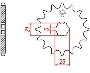 Řetězové kolečko pro sekundární řetězy typu 530, JT - Anglie (17 zubů) M290-5028-17