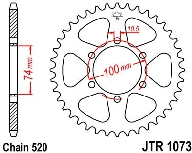 Řetězová rozeta JT JTR 1073-46 46 zubů, 520 JTR1073.46 727.12.08