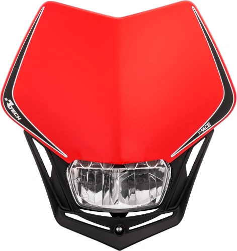 UNI přední maska včetně světla V-Face FULL LED, RTECH (červená/černá) M400-1506