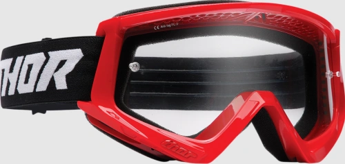 Motokrosové brýle Thor Combat Racer - červená/černá, čiré Anti-Fog plexi (s čepy pro slídy)