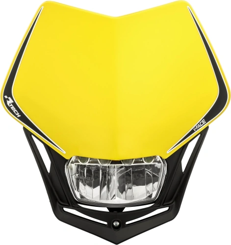 UNI přední maska včetně světla V-Face FULL LED, RTECH (žlutá/černá) M400-1504