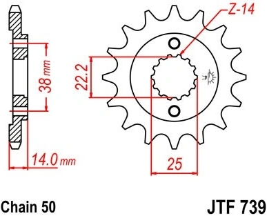 Řetězové kolečko JT JTF 739-15 15 zubů, 530 JTF739.15 726.739-15