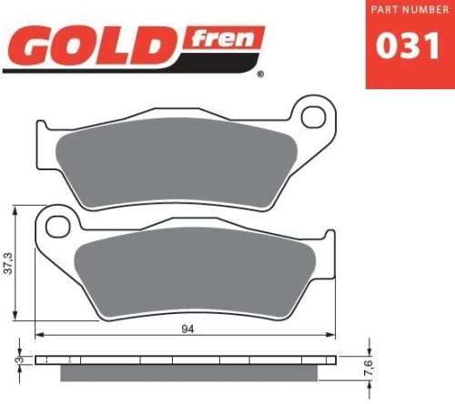 Brzdové destičky GOLDFREN 031 S33 STREET REAR 46557 797.40.31