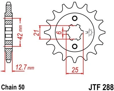 Řetězové kolečko JT JTF 288-15 15 zubů, 530 JTF288.15 726.288-15