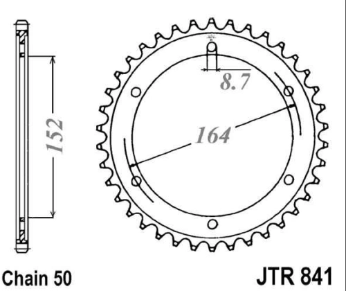 Řetězová rozeta JT JTR 841-42 42 zubů, 530 JTR841.42 727.23.54