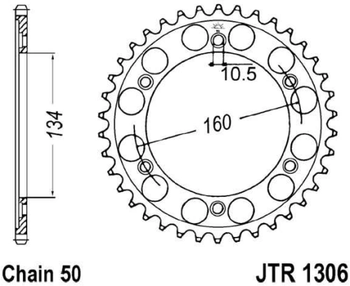 Řetězová rozeta JT JTR 1306-40 40 zubů, 530 JTR1306.40 727.63.71