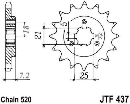 Řetězové kolečko JT JTF 437-16 16 zubů, 520 JTF437.16 726.19.28