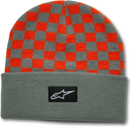 Čepice CHECKERED CUFF BEANIE, ALPINESTARS (modrá/oranžová)