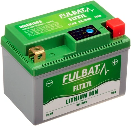Lithiová baterie  LiFePO4  YTX7L-BS FULBAT  12V, 2,4Ah, 170A, hmotnost 0,45 kg, 113x70x85 M311-019
