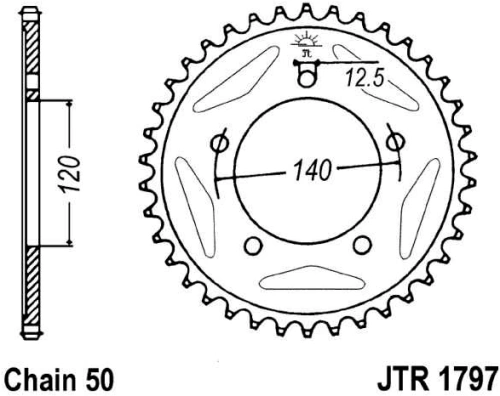 Řetězová rozeta JT JTR 1797-41 41 zubů, 530 JTR1797.41 727.67.28
